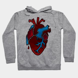 anatomical heart in polygon Hoodie